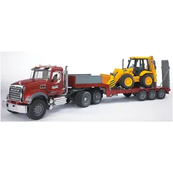 Bruder Mack Granite LKW mit Tieflader und Bagger