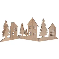 Bäume und Häuser aus Holz