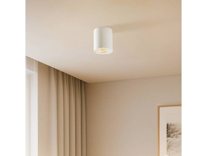 Deckenspot Zet, weiß, Metall, 12 cm hoch, verstellbar, GU10 Zet Nowodvorski Lighting, dimmbar, weiß / opal, für Wohn- / Esszimmer, Metall, Modern, Strahler