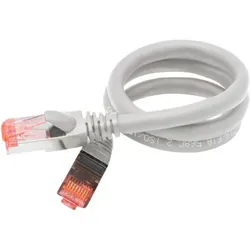 Exertis Connect Patchkabel Cat. 6A, U/FTP, hochflexibel, grau, 0,5 m
