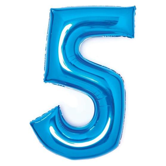 Amscan Folienballon blau, 66cm, Nummer 5 (1x) (9914055)