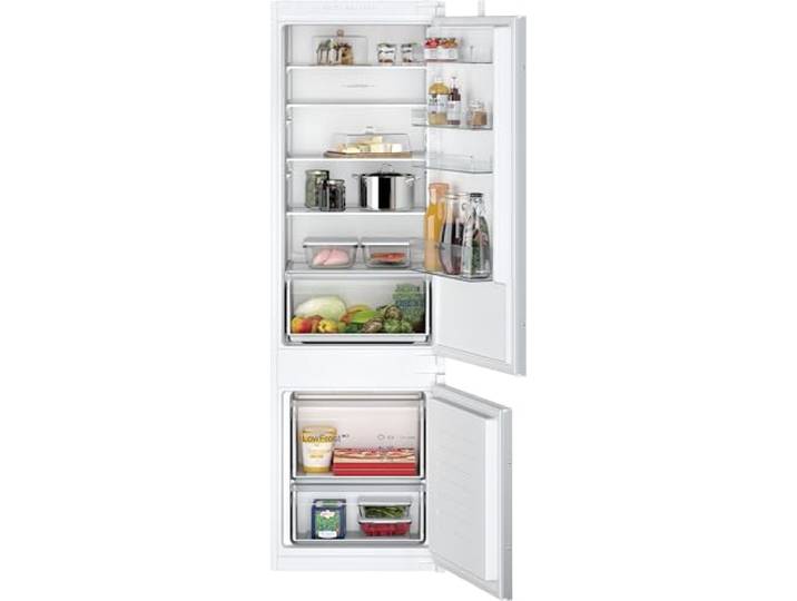 Siemens KI87VNSE0, iQ100, Einbau-Kühl-Gefrier-Kombination, 177,5 x 56 cm Nische, 200 L Kühlen & 70 L Gefrieren, Made in Germany, lowFrost, längere Frische mit freshBox, sehr Leise, Schleppscharnier