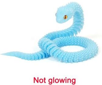 Uplifted Finds 3D Printed Luminous Snake Figurine Articulated Movable Joint Toy Home Office Desktop Decor f Not Glowing 30cm