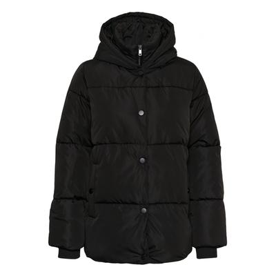 Wintermantel KAFFE "KAFFE Jacke KAyrsa", Damen, Gr. 44, schwarz (schwarz deep), Mäntel Wintermantel