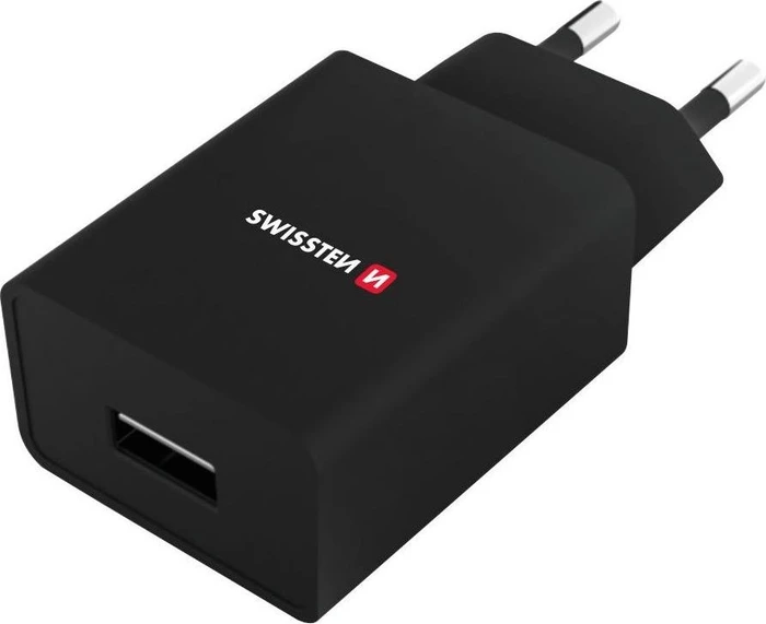 Swissten Netzadapter Smart IC 1 x USB 1A Strom- + Datenkabel USB / microUSB - 1,2 m - schwarz