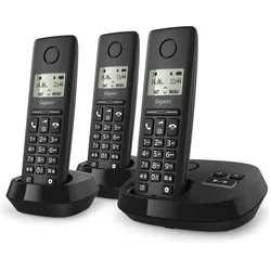 Gigaset Pure 100 AM Trio Clip Eco sw, Telefon, Schwarz