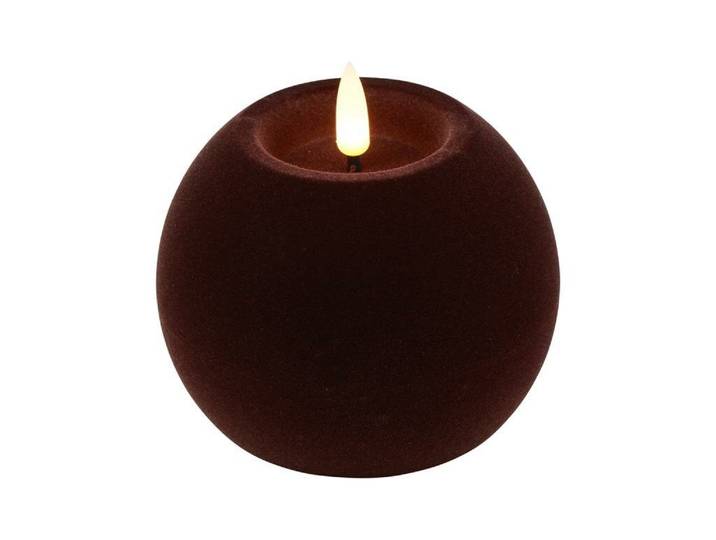 Led bolkaars lyon D10H7,8 cm diep paars velvet