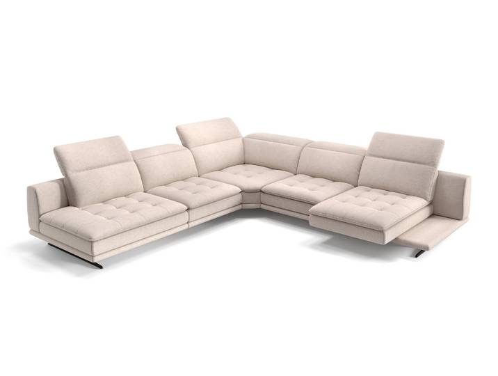 Stoff Ecksofa NIZZA Eckcouch mit Relaxfuntkion XXL Wohnlandschaft