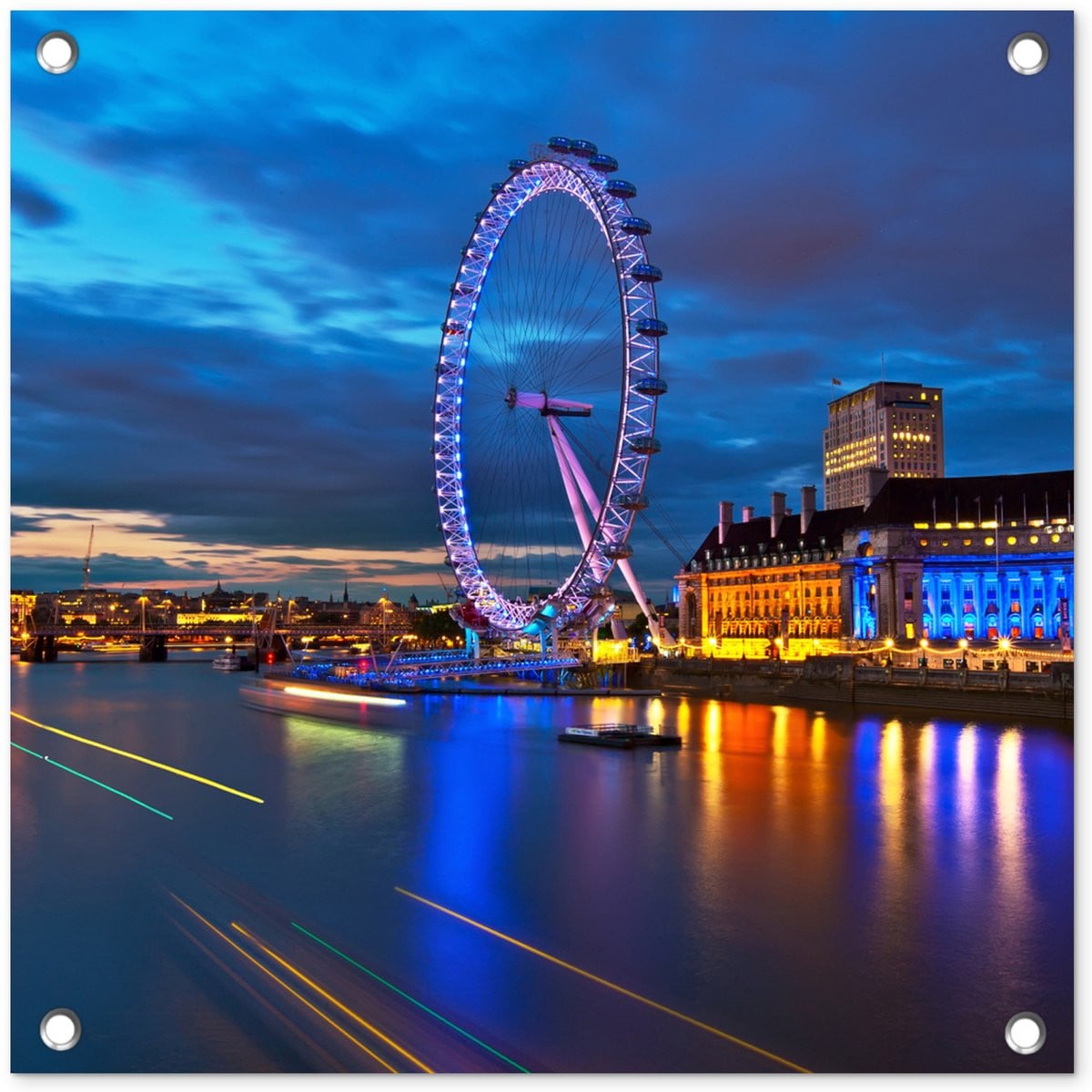 Tuinposter Londen London Eye Reuzenrad - Tuindecoratie voor buiten - 50 x 50 cm