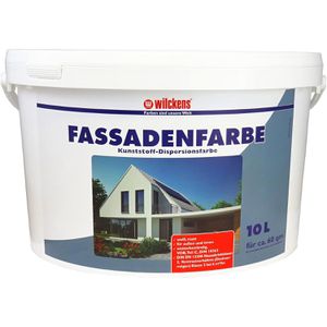 Wilckens Wandfarbe Fassadenfarbe, weiß, Kunststoff-Dispersionsfarbe, matt, 10 Liter