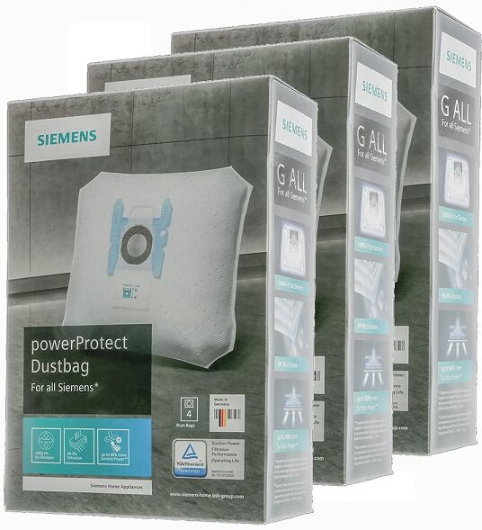 3 Pakker Bosch Siemens Type G ALL, BBZAGALL PowerProtect støvsugerposer - Original