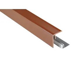 Kovalex® Seitenabschluss WPC als Set, 47x62 mm, braun, 2,50m lang, für 26mm WPC-Dielen, inkl. Alu-Befestigungsprofil