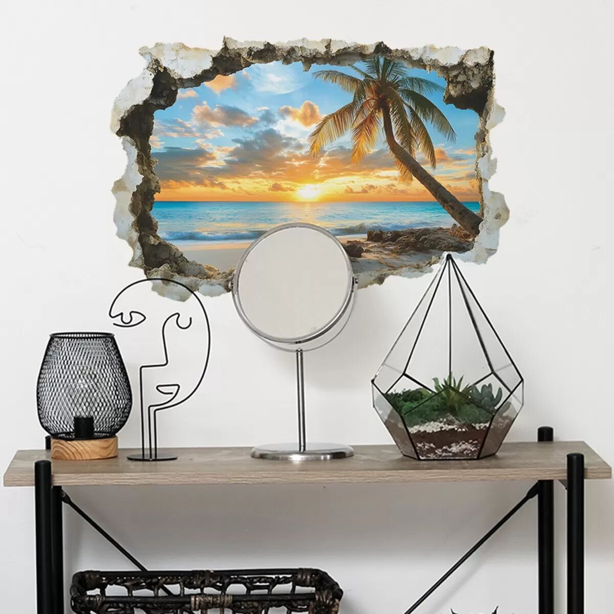 INF Kreativer Ozeanstrand Wandaufkleber - 40x60cm - Heimdekoration