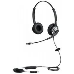 Plusonic Headset 8.2MS binaural, NC, Wideband USB (Kabelgebunden, USB-A), Office Headset, Schwarz