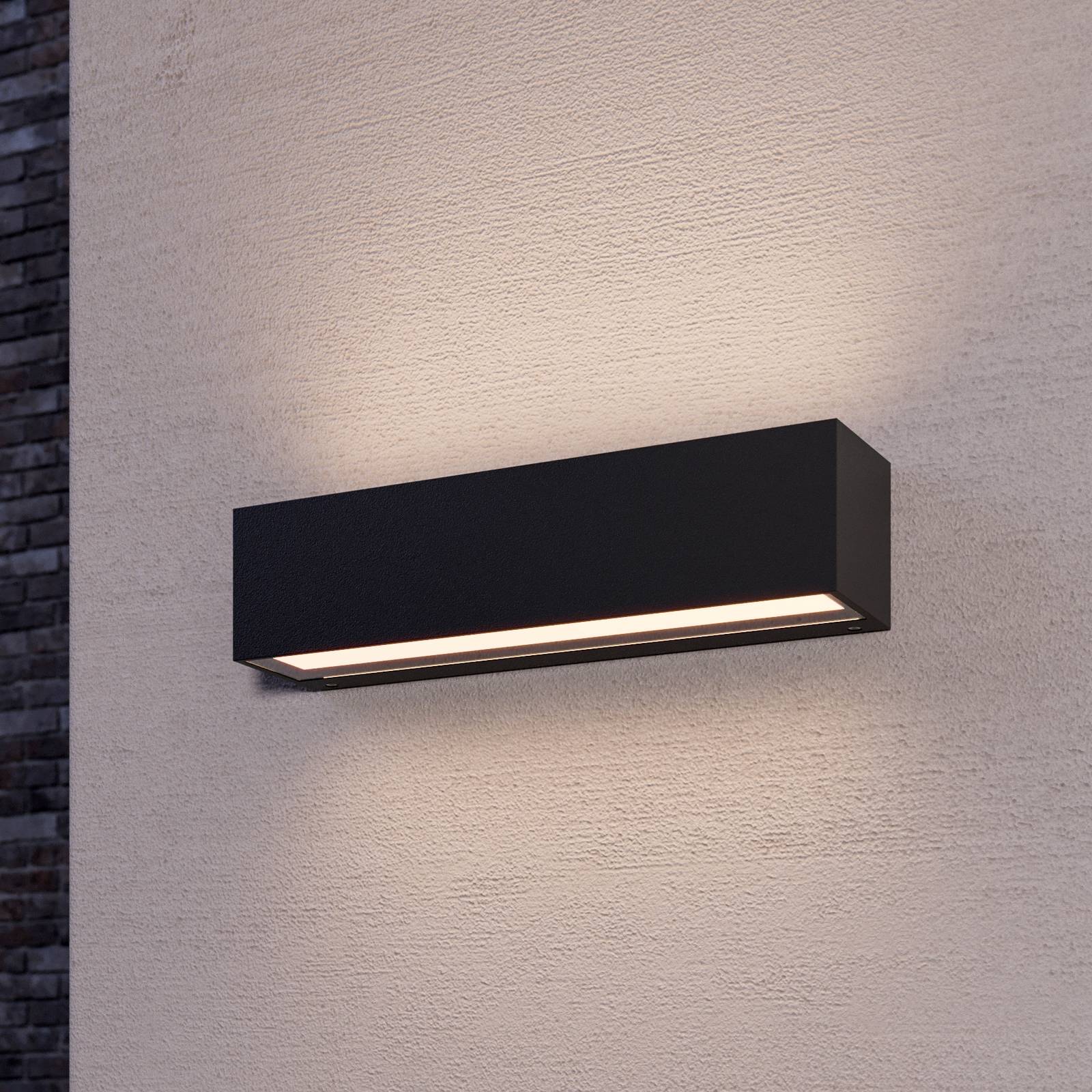 LED Aussenwandleuchte Lengo Lucande, schwarz, Aluminium, Modern, LED Wandleuchte außen