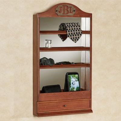 Touch of Class Quinn Mirrored Wall Shelf Classic Cherry , Classic Cherry