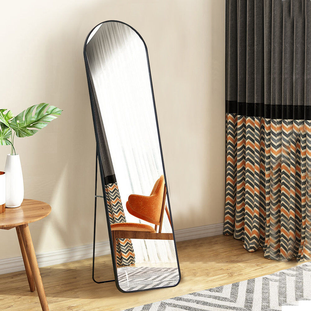 17 Stories Lourinda Metal Framed Full Length Mirror Black 150 cm H x 50 cm W