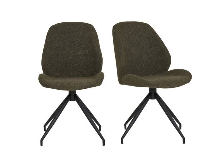 Chaise pivotante à 360° en tissu vert (x2)