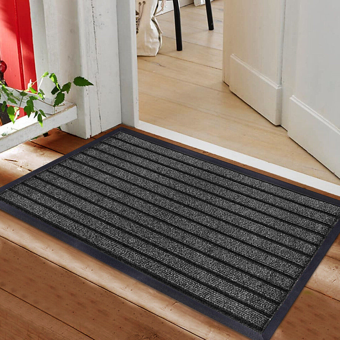 Brayden Studio Nakale Striped Doormat Grey Rectangle W120 x L150 cm