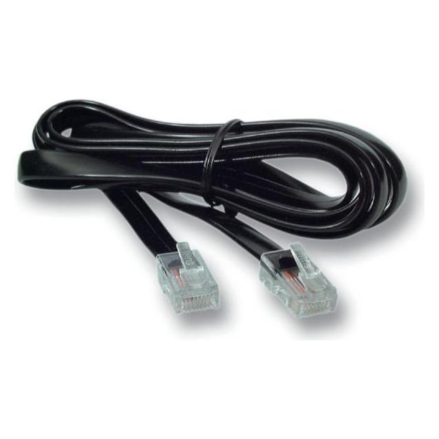 EFB Elektronik Modularkabel schwarz, 2 x RJ10 (4/4) Stecker, 1:1, 5,0 m (K2402SW.5)