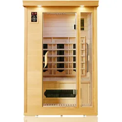 Dewello® Infrarotkabine WINDSOR 120x100cm, inkl. 5 Keramikstrahler, Bodenstrahler und Zubehör, 1 Person   Infrarotsauna