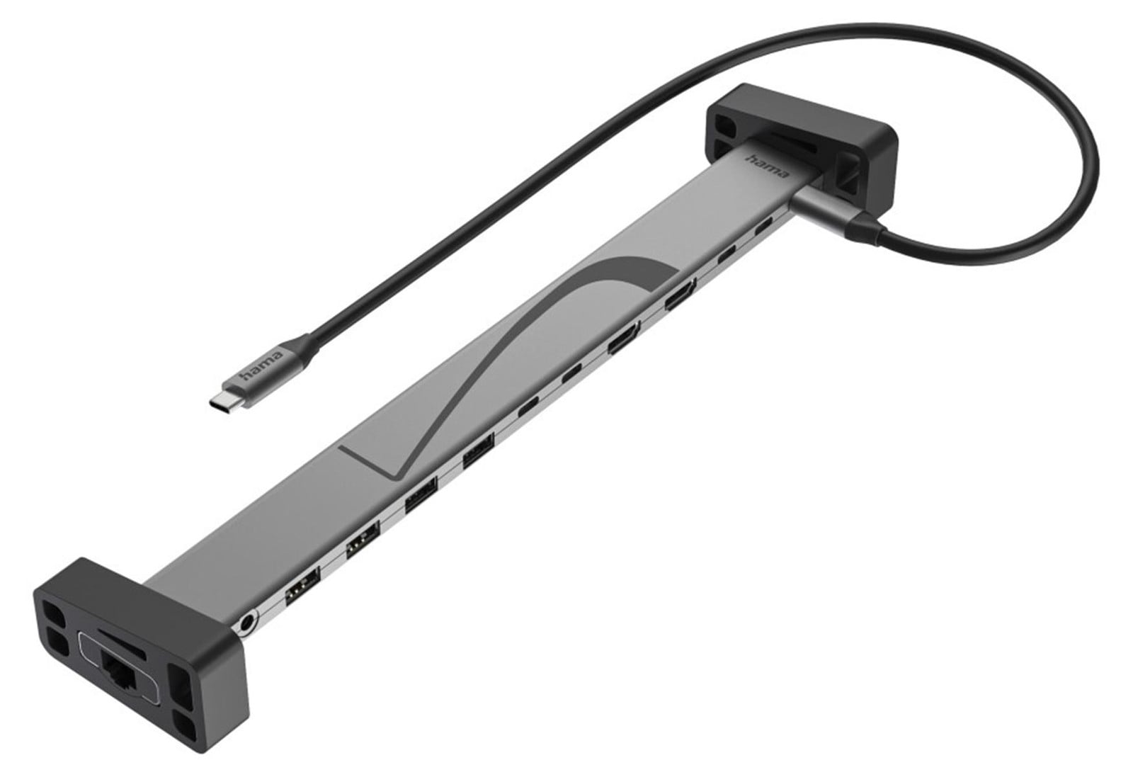 Hama Dockingstation 00200149, 100 W, 10/100/1000 Mbit/s, 10 Gbit/s, Zwart/Grijs