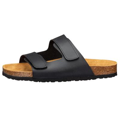 Pantolette LICO "Pantolette Bioline Velcro", Herren, Gr. 48, schwarz, Synthetik, Schuhe Pantolette