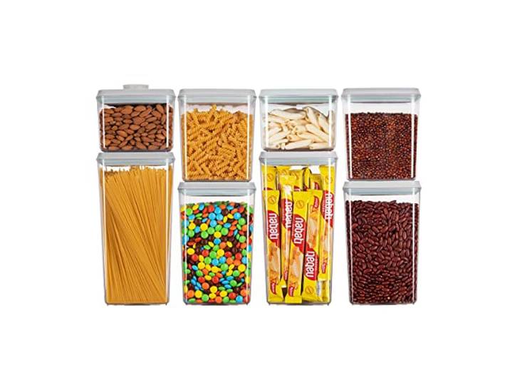 Lebensmittelaufbewahrungsbehälter, luftdichte Lebensmittelaufbewahrungsbehälter mit Deckel für Küche, Speisekammer, stapelbarer Behälter für Müsli, Snack, Mehl, Zucker, Kaffee, 2.7, 3.3 qt)*2] 10