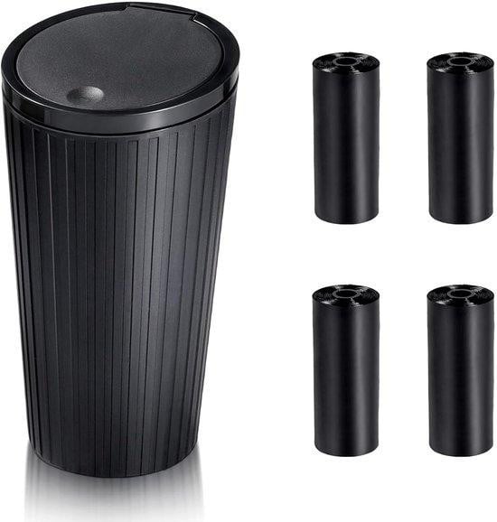 Famanu Afvalbak met deksel, compacte plastic afvalcontainer voor binnen, solid
