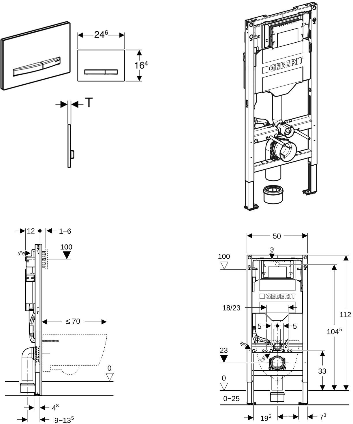 Geberit DuoFix Element für Wand-WC mit LAUFEN Kartell Wand WC PACK, Tiefspüler spülrandlos