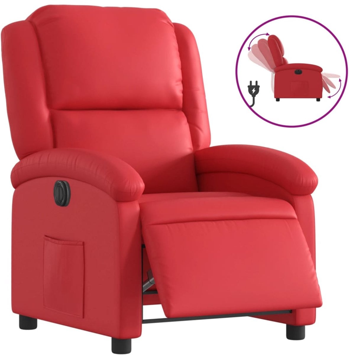 vidaXL Elektrische Relaxfauteuil in Rood Kunstleer