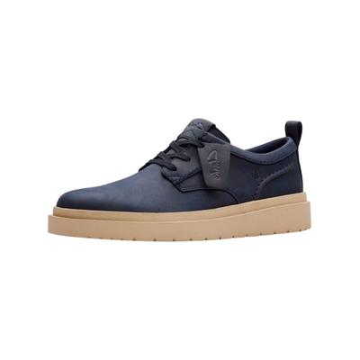 Sneaker CLARKS "Clarks Halbschuhe Leder", Herren, Gr. 44, blau (navy), Leder, Schuhe Sneaker