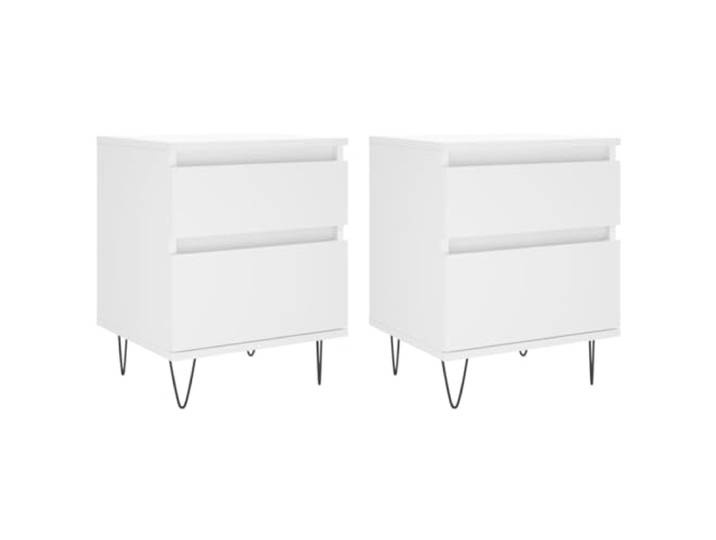 Heofavd Nachttisch 2er Set Weiß 40x35x50 cm Holzwerkstoff Nachtkonsole
