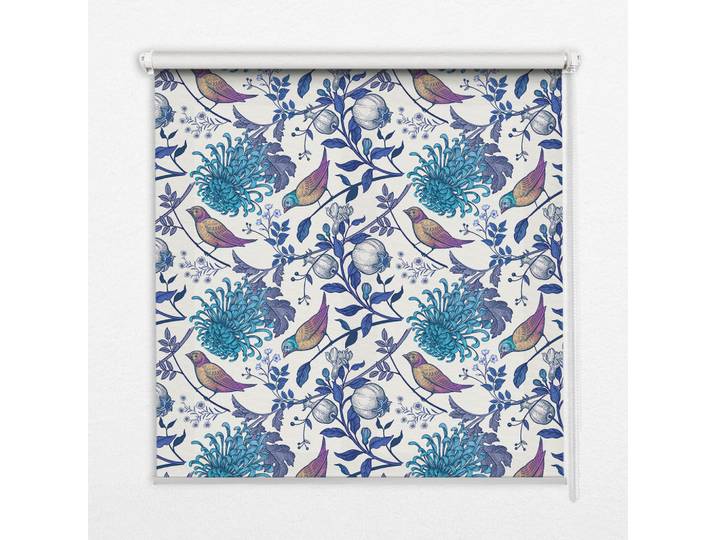 Tulup Innenrollo - Fensterrollo - Rollo - 80x180 cm - Blaue Baumblüten, Kunststoff, Rechteckig, 80x180x0.5 cm, Heimtextilien, Vorhänge, Rollos