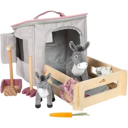 small foot Spielset Esel mit Stall - mehrfarbig