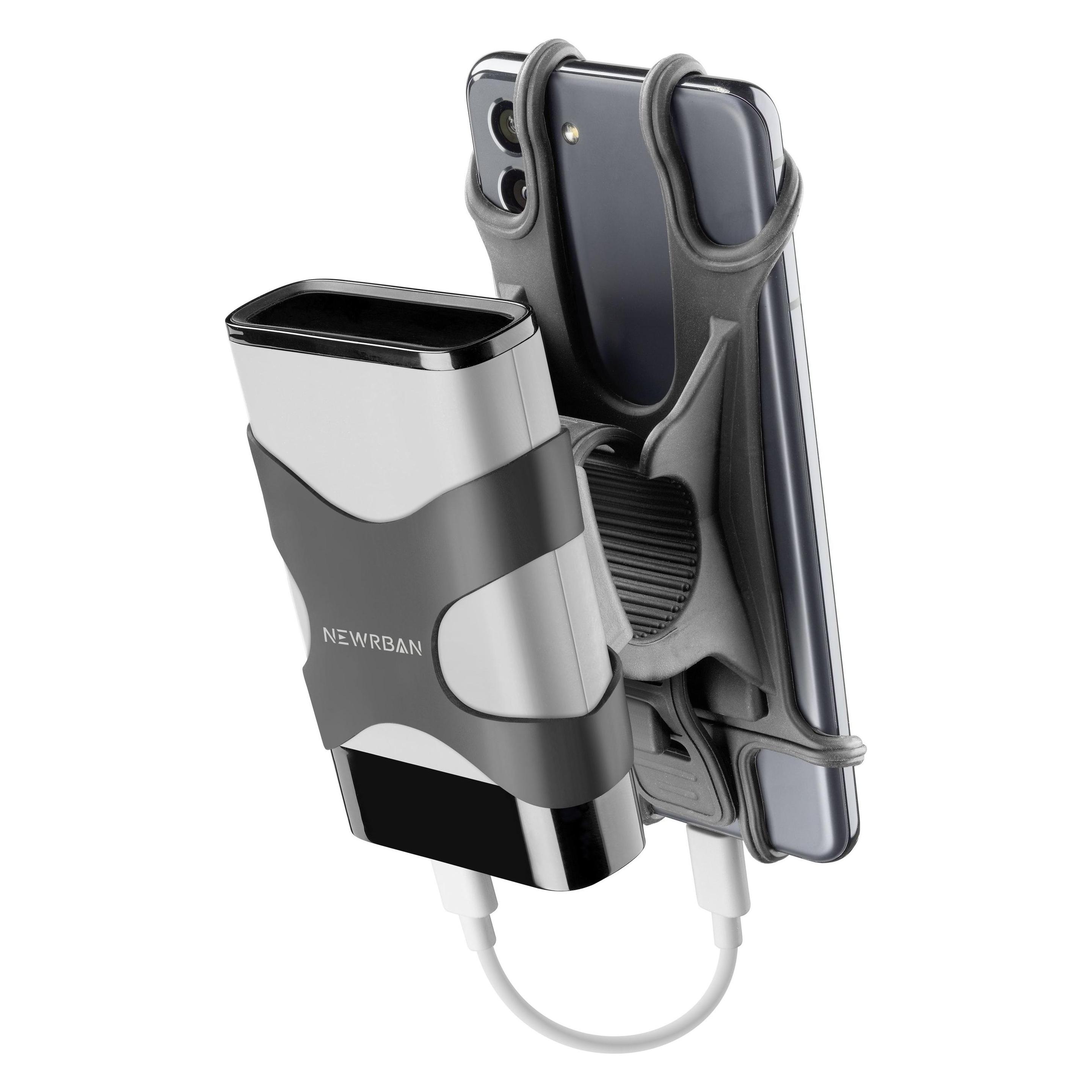 Newrban Cellularline Handy Lenkradhalterung mit Powerbank Case Black (NEWMHOLDERPBK)