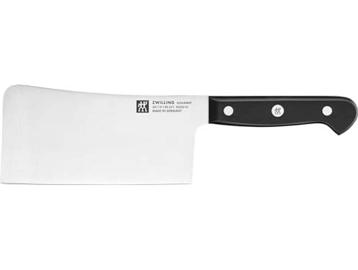 ZWILLING Gourmet Couperet\, 15 cm\, Acier Spécial Inoxydable\, Manche Ergonomique en Plastique\, Noir\, Fabriqué en Allemagne