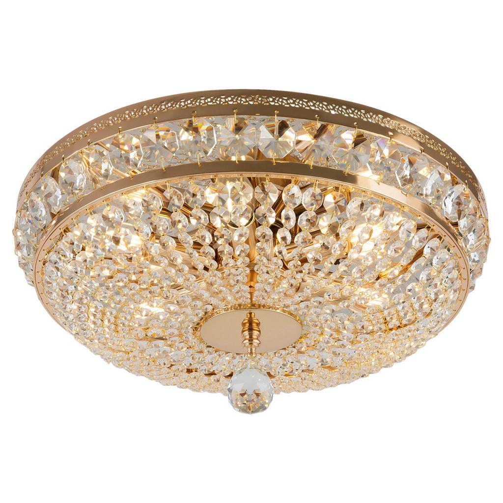 Maytoni Kronleuchter , Goldfarben , Glas, Metall , Vintage , rund , 23.5 cm , CE, RoHS , Lampen & Leuchten, Innenbeleuchtung, Kronleuchter