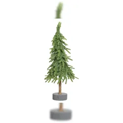 Kaemingk Minibaum Weihnachtsbaum grün glitter Ø 13 cm Höhe 45 cm