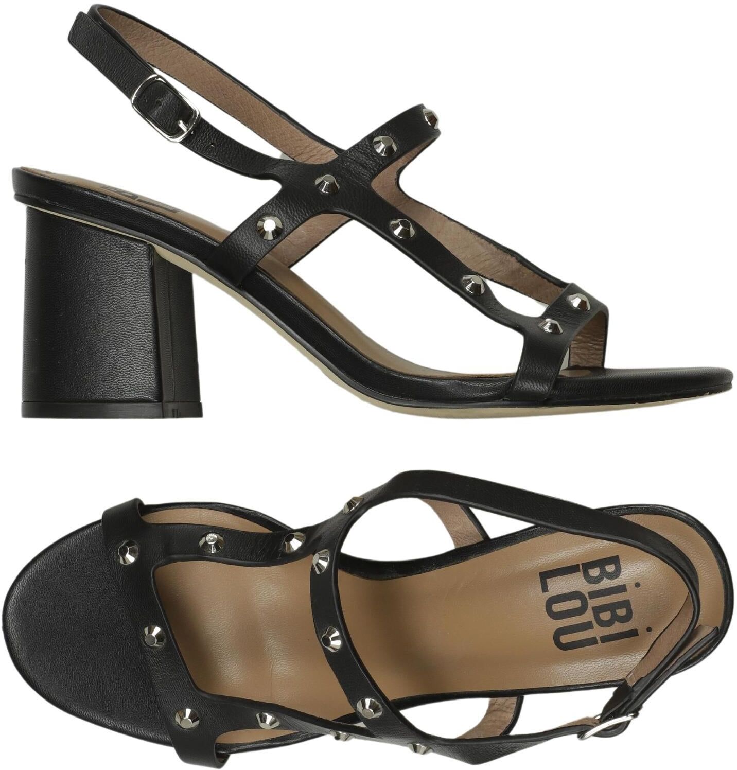 Bibi Lou Damen Sandalen, Schwarz, Gr. EU 36, Leder - Second Hand