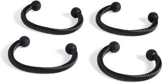 Christmas Rounded Clip Stocking Holders, Set Of 4 - Matte Black - Grandin Road
