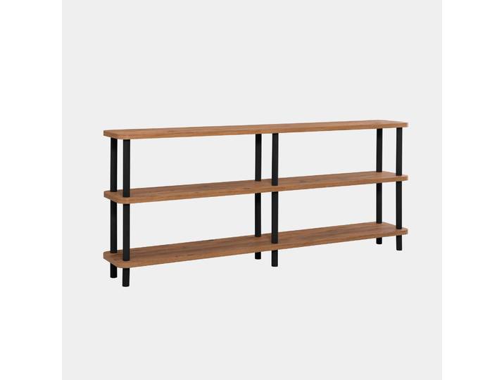 Bibliothèque en bois Zen - 180 x 35 x 75 cm - Noir