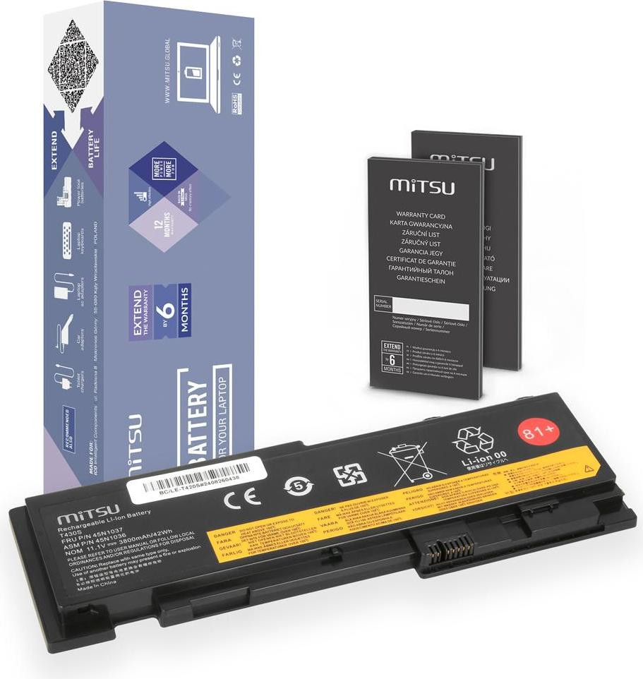 Mitsu batterij 42T4844 voor Lenovo ThinkPad T420s/T430s