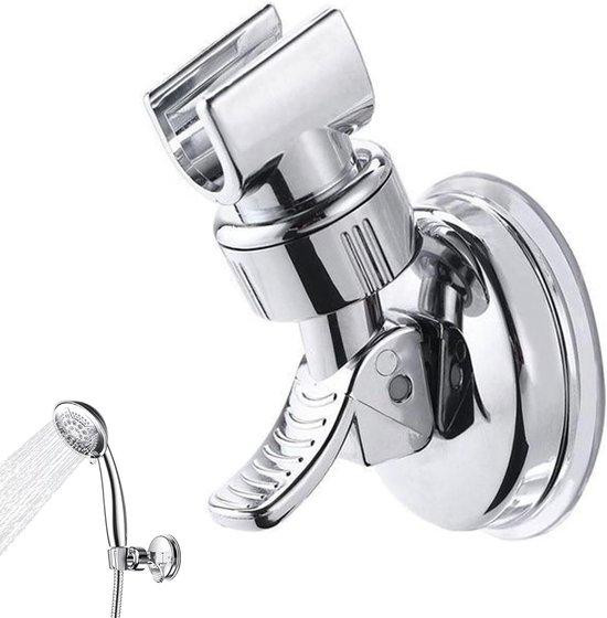 Benza Ibenzoa Verstelbare douchekophouder voor handdouche, zilver – Boorvrij met zuignap, 360° draaibaar