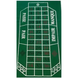 Hot Games Roulette-Kleid 180x90cm.grünes Filz Bett. (Deutsch)