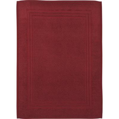 Duschmatte ROSS "Unifond", rot (weinrot), H:1mm, Baumwolle, Badematten, Uni mit Bordüre, Badezimmerteppich, waschbar