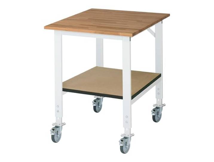 RAU Arbeitsplatz mit Ablage Mobile Tischplatte aus Buche Dicke 25 mm B x T 750 x 1000 mm
