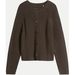 Grobstrick-Cardigan Braun L