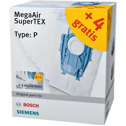 Bosch Hausgeräte Filter (12+3)Typ P (für VS08 / BSG8), Staubsaugerbeutel
