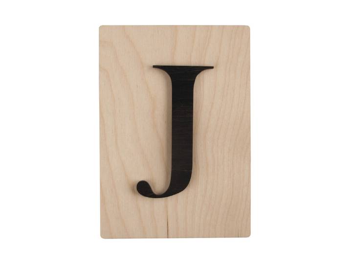 Holz-Buchstabe J, FSC Mixed Credit, 10,5x14,8cm
